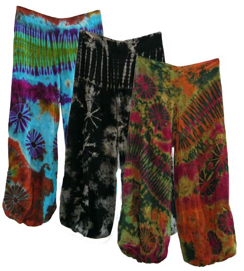 rayon tie dye harem pants