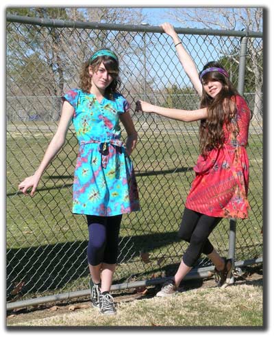 Danica and Destinee in cute teen dresses