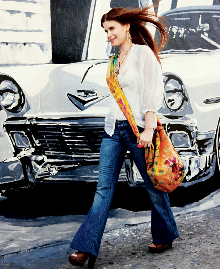 Kate Mara modeling buddha bags by JustZen.com